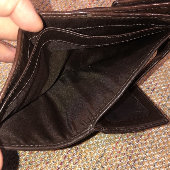 COACH Patchwork Bifold Brown Leather Madras Wallet with Coin Section - Picture 10 of 17